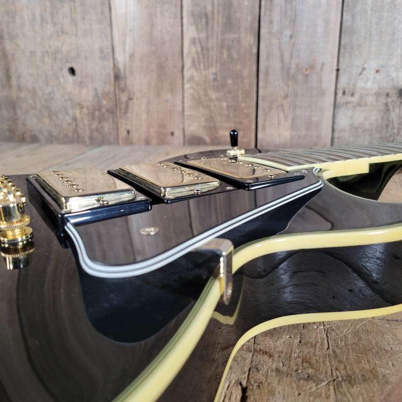 Epiphone Les Paul Black Beauty 3 Pickup Electric Guitar 2011 – Triple Humbucker Custom Style in Ebony - Mahar's Vintage Guitars
