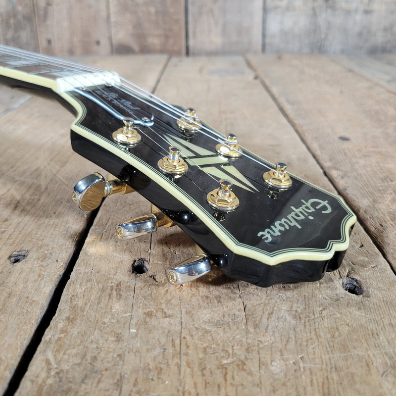 Epiphone Les Paul Black Beauty 3 Pickup Electric Guitar 2011 – Triple Humbucker Custom Style in Ebony - Mahar's Vintage Guitars