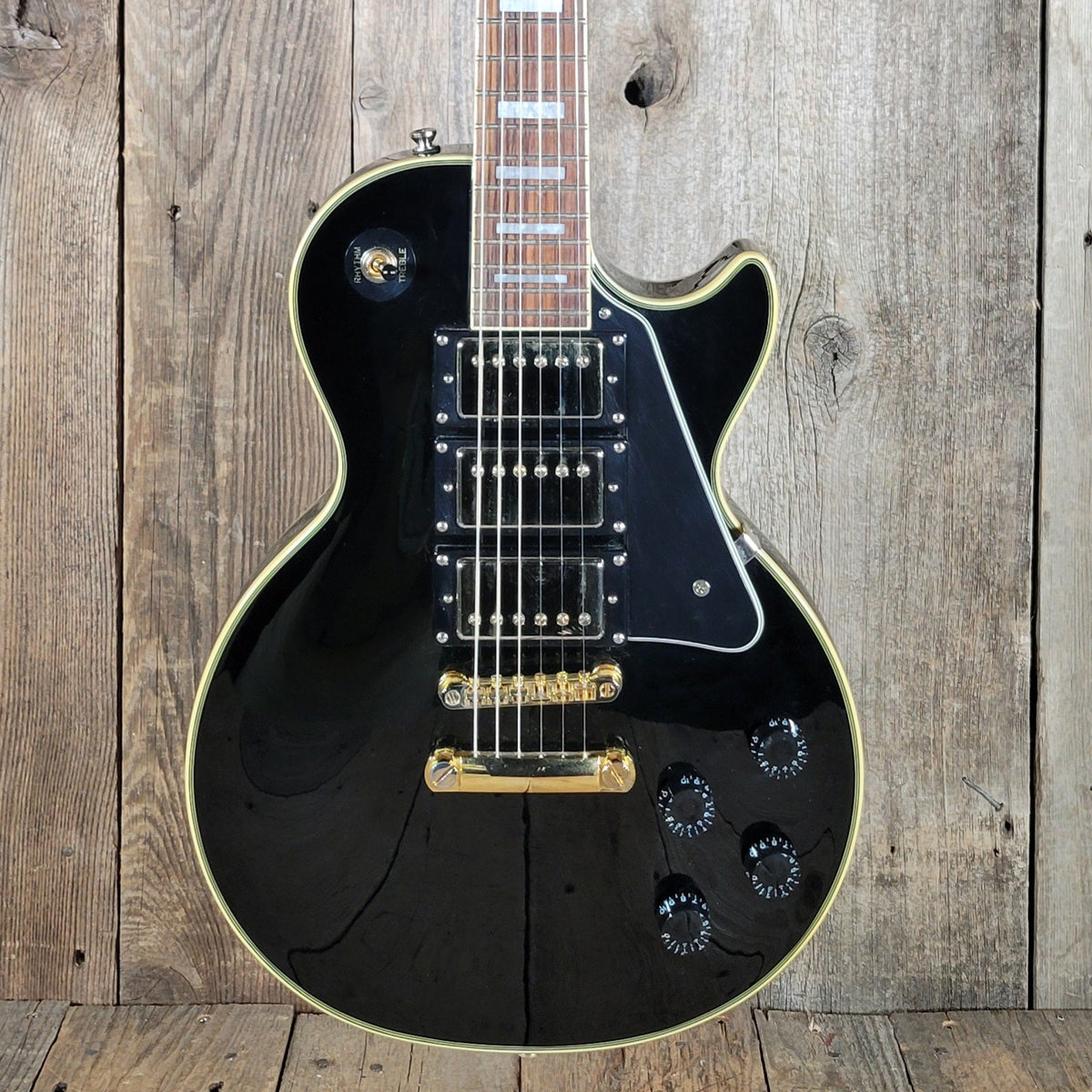 Epiphone Les Paul Black Beauty 3 Pickup Electric Guitar 2011 – Triple Humbucker Custom Style in Ebony - Mahar's Vintage Guitars