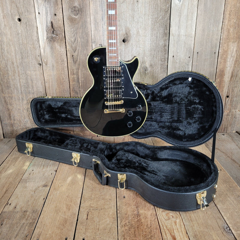 Epiphone Les Paul Black Beauty 3 Pickup Electric Guitar 2011 – Triple Humbucker Custom Style in Ebony - Mahar's Vintage Guitars