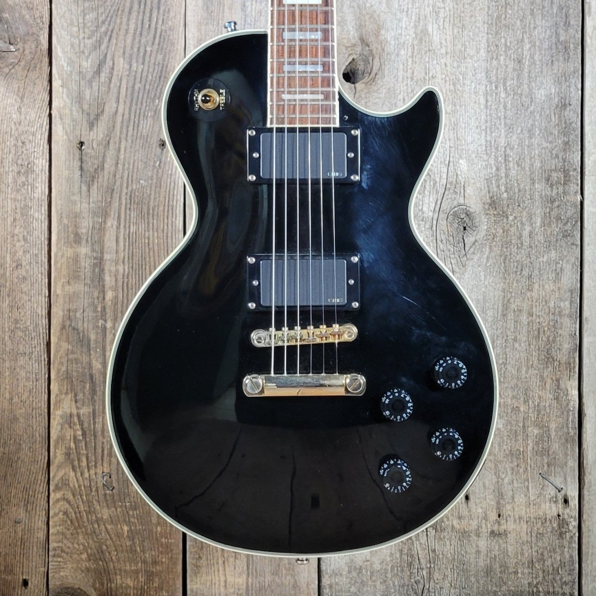 Epiphone Les Paul Custom Ebony 2008 w/ EMGs & SKB Gig Bag - Mahar's Vintage Guitars