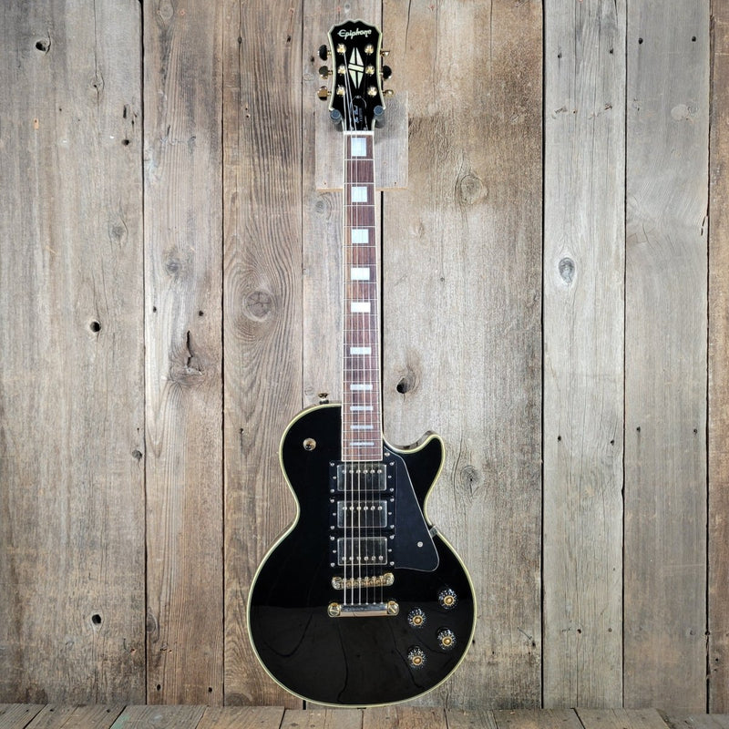 Epiphone Les Paul Custom Ebony 3 Pickup 2011 with hard shell case - Mahar's Vintage Guitars