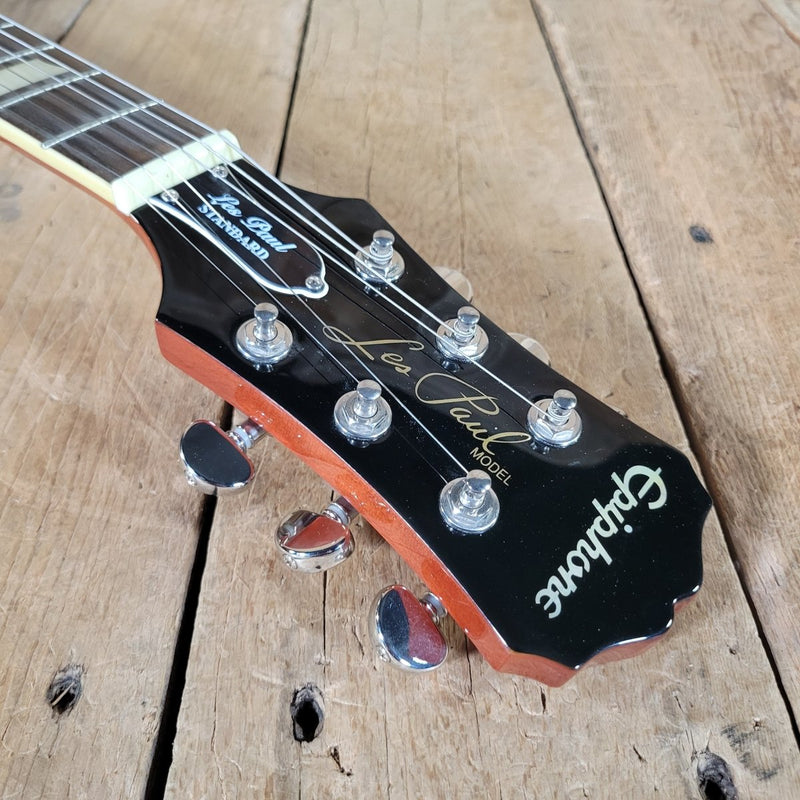 Epiphone Les Paul Standard Flame Top Amber 2011 – Original Case, Mint Condition - Mahar's Vintage Guitars