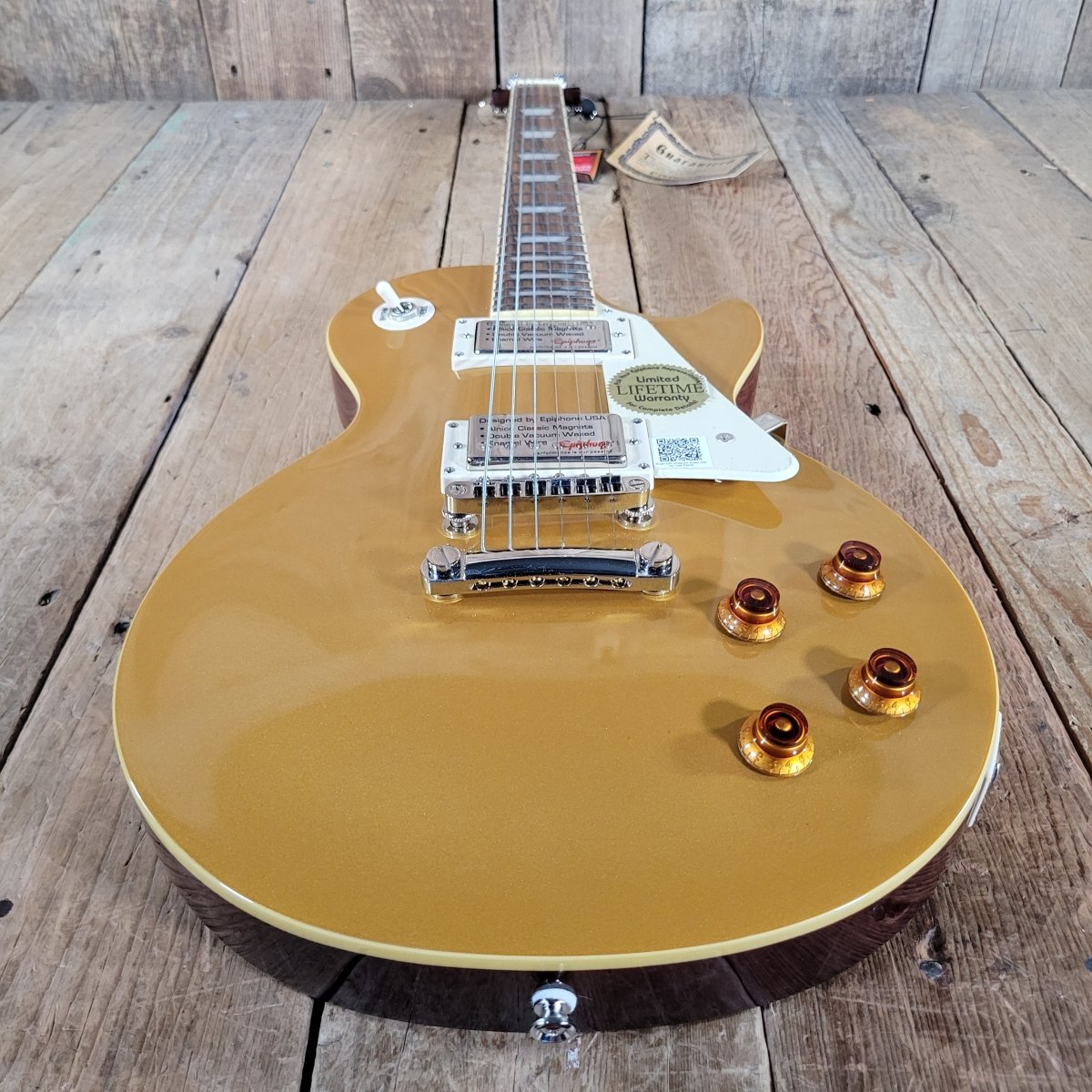 【送料込】Epiphone Les Paul standard GOLD TOP Epiphone Les Paul Standard - Metallic Goldtop | Sweetwater