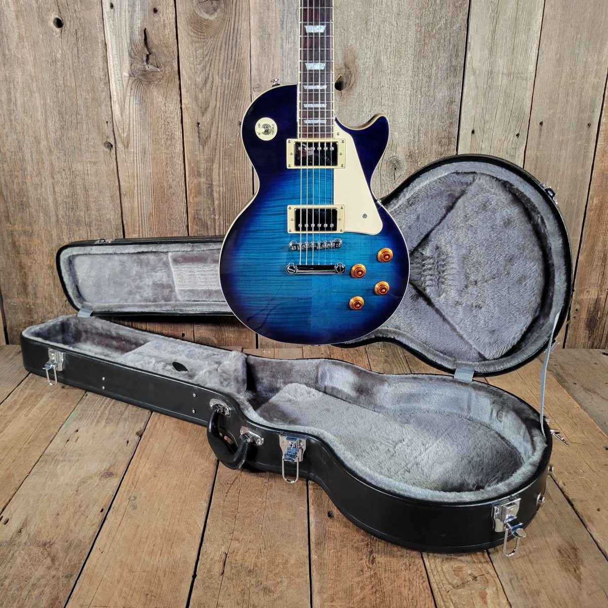 Epiphone Les Paul Std Blue Burst Plus Top 2006 with Original Hard Case - Mahar's Vintage Guitars