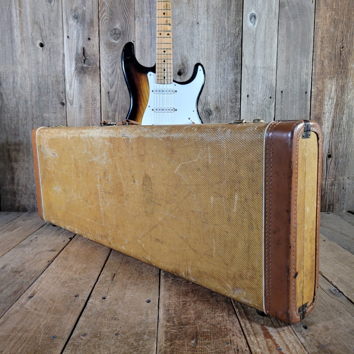 Fender 1955 Stratocaster Sunburst One - Piece Ash Body Excellent - Mahar's Vintage Guitars