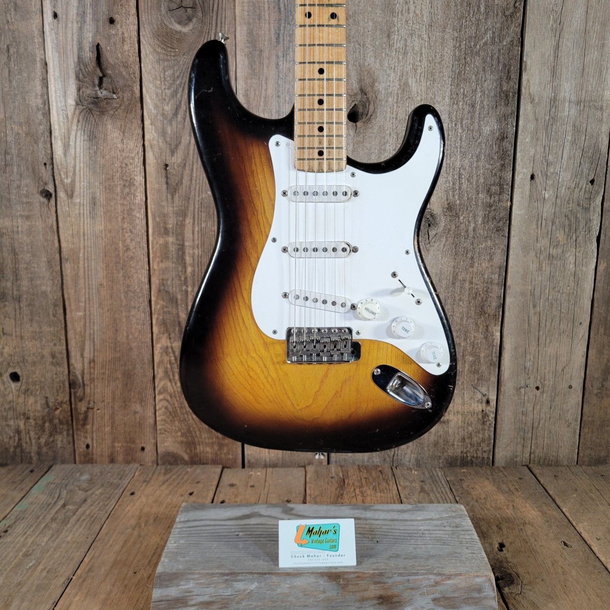Fender 1955 Stratocaster Sunburst One - Piece Ash Body Excellent - Mahar's Vintage Guitars