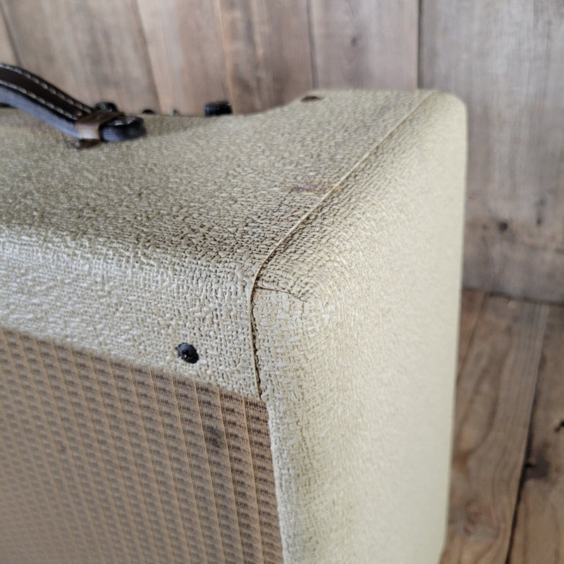 Fender 1958 Deluxe 5E3 Tweed with Factory 1963 White Tolex Recover - Mahar's Vintage Guitars