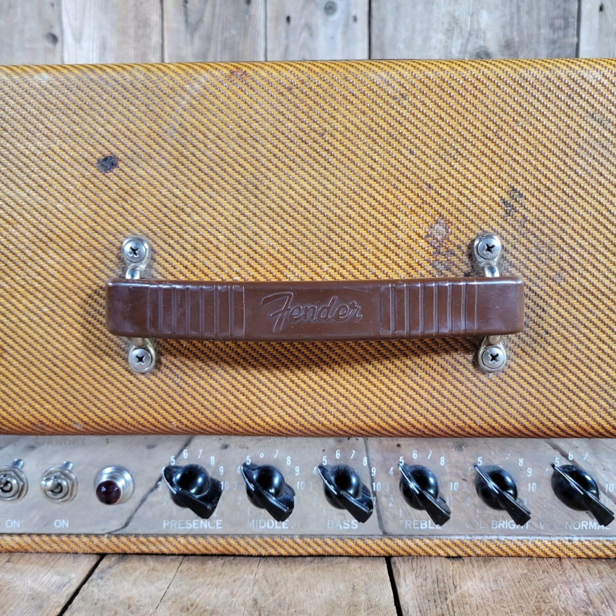 Fender 1959 Bassman 5F6 - A Tweed 4x10 Jensen Original Cover - Mahar's Vintage Guitars
