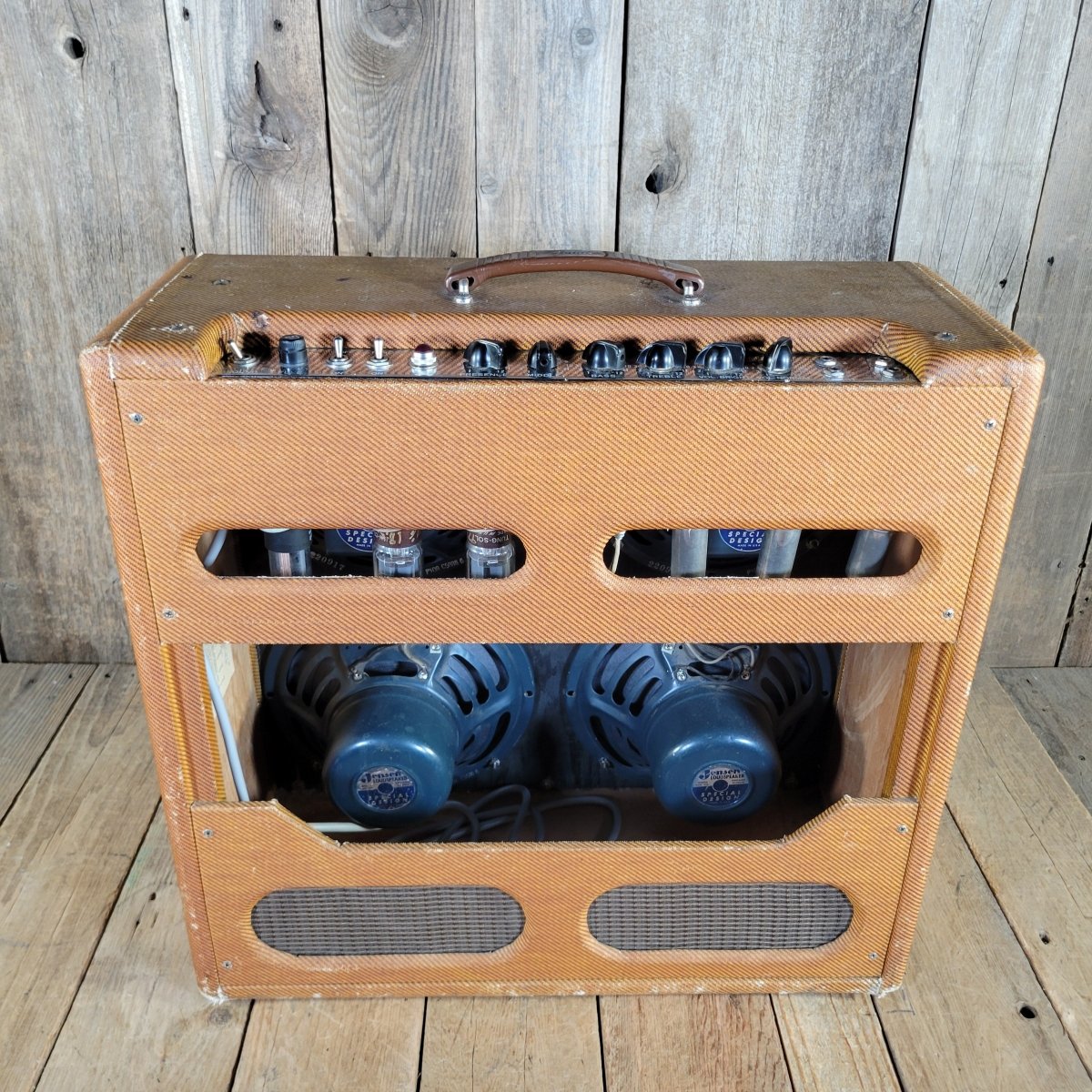 Fender 1959 Bassman 5F6 - A Tweed 4x10 Jensen Original Cover - Mahar's Vintage Guitars