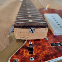 Fender 1962 Jazzmaster Slab Board Pre CBS Joe Riggio Refinish Shoreline Gold Slab Board - Mahar's Vintage Guitars