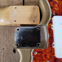 Fender 1962 Jazzmaster Slab Board Pre CBS Joe Riggio Refinish Shoreline Gold Slab Board - Mahar's Vintage Guitars