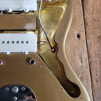 Fender 1962 Jazzmaster Slab Board Pre CBS Joe Riggio Refinish Shoreline Gold Slab Board - Mahar's Vintage Guitars