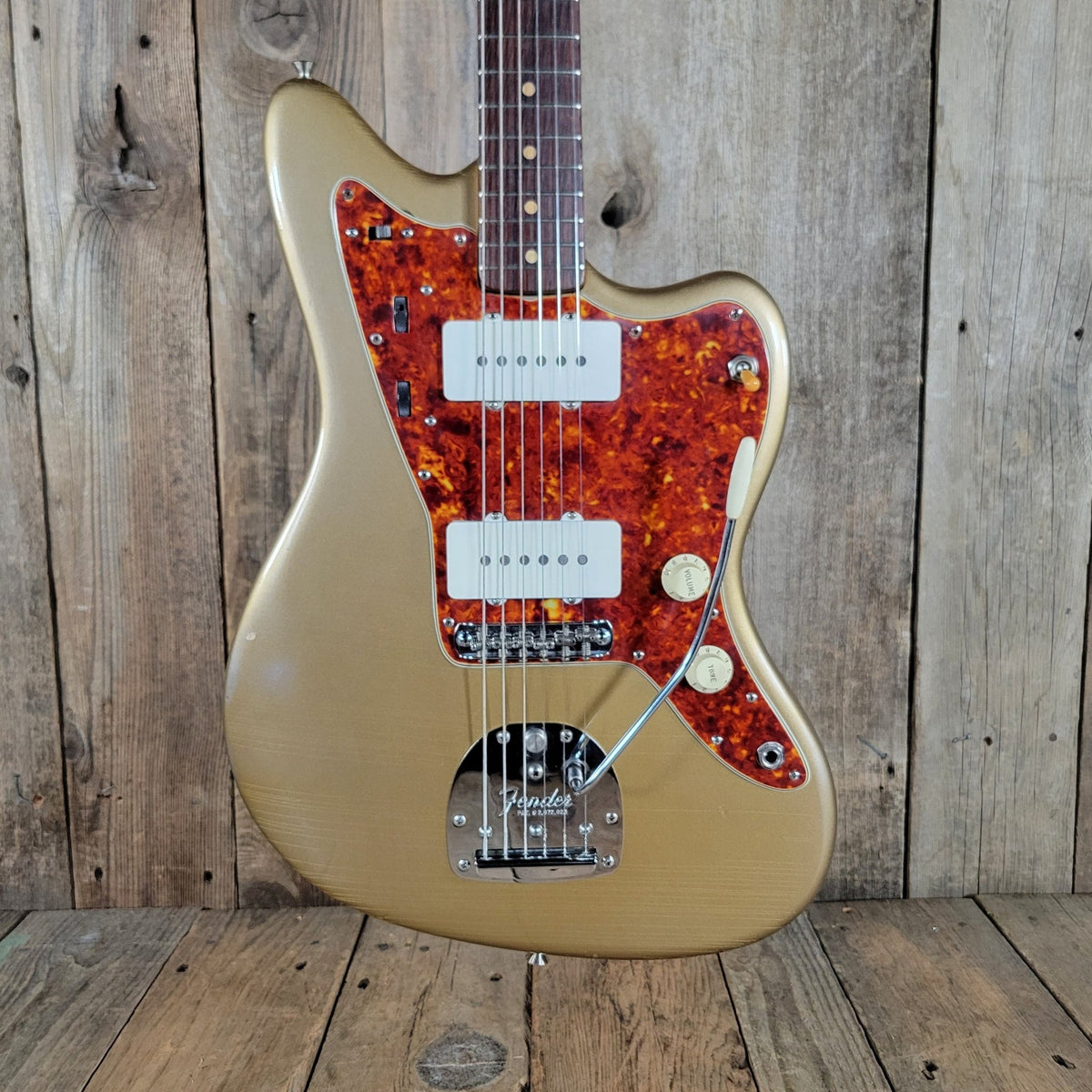 Fender 1962 Jazzmaster Slab Board Pre CBS Joe Riggio Refinish Shoreline Gold Slab Board - Mahar's Vintage Guitars