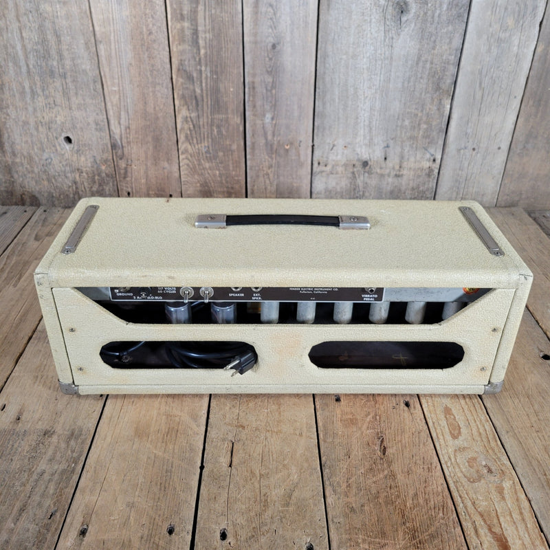 Fender 1963 Bandmaster 6G7 - A – White Tolex Blonde Vintage Amp Head with Tremolo - Mahar's Vintage Guitars