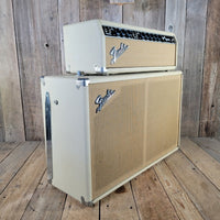 Fender 1963 Bandmaster 6G7 - A White Tolex Piggyback Near Mint - Mahar's Vintage Guitars