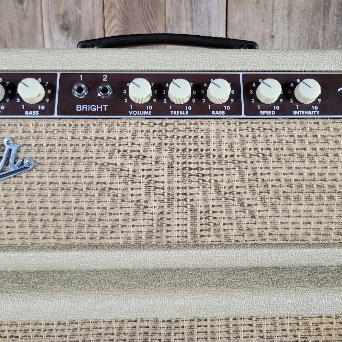 Fender 1963 Tremolux 6G9 - B White Tolex Piggyback Near Mint - Mahar's Vintage Guitars