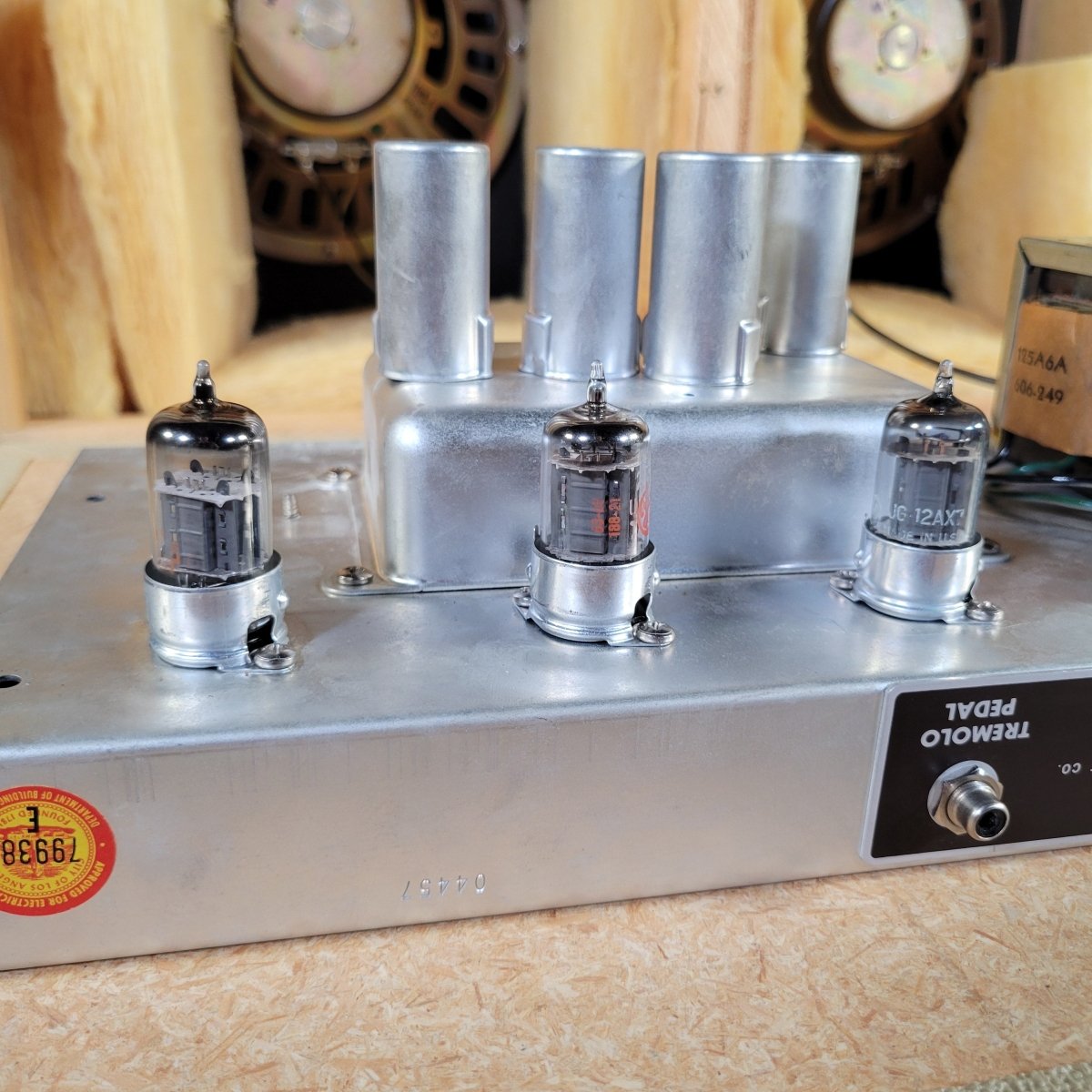 Fender 1963 Tremolux 6G9 - B White Tolex Piggyback Near Mint - Mahar's Vintage Guitars