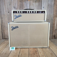 Fender 1963 Tremolux 6G9 - B White Tolex Piggyback Near Mint - Mahar's Vintage Guitars