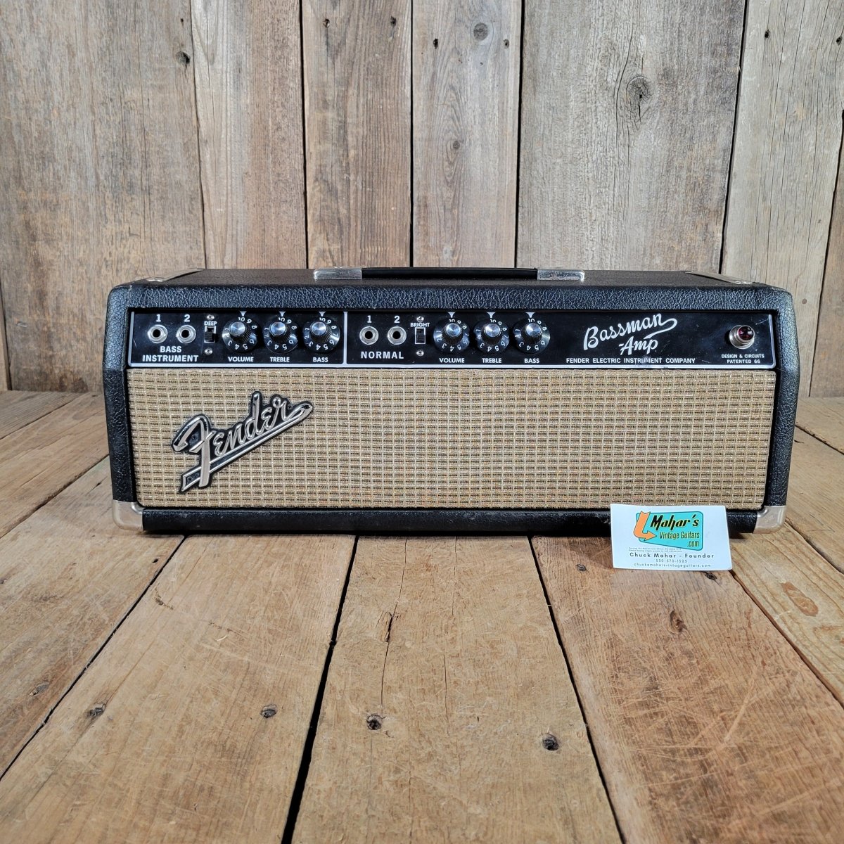 Fender 1964 Bassman Head, Pre-CBS Blackpanel, Serviced, Near Mint - Mahar's Vintage Guitars