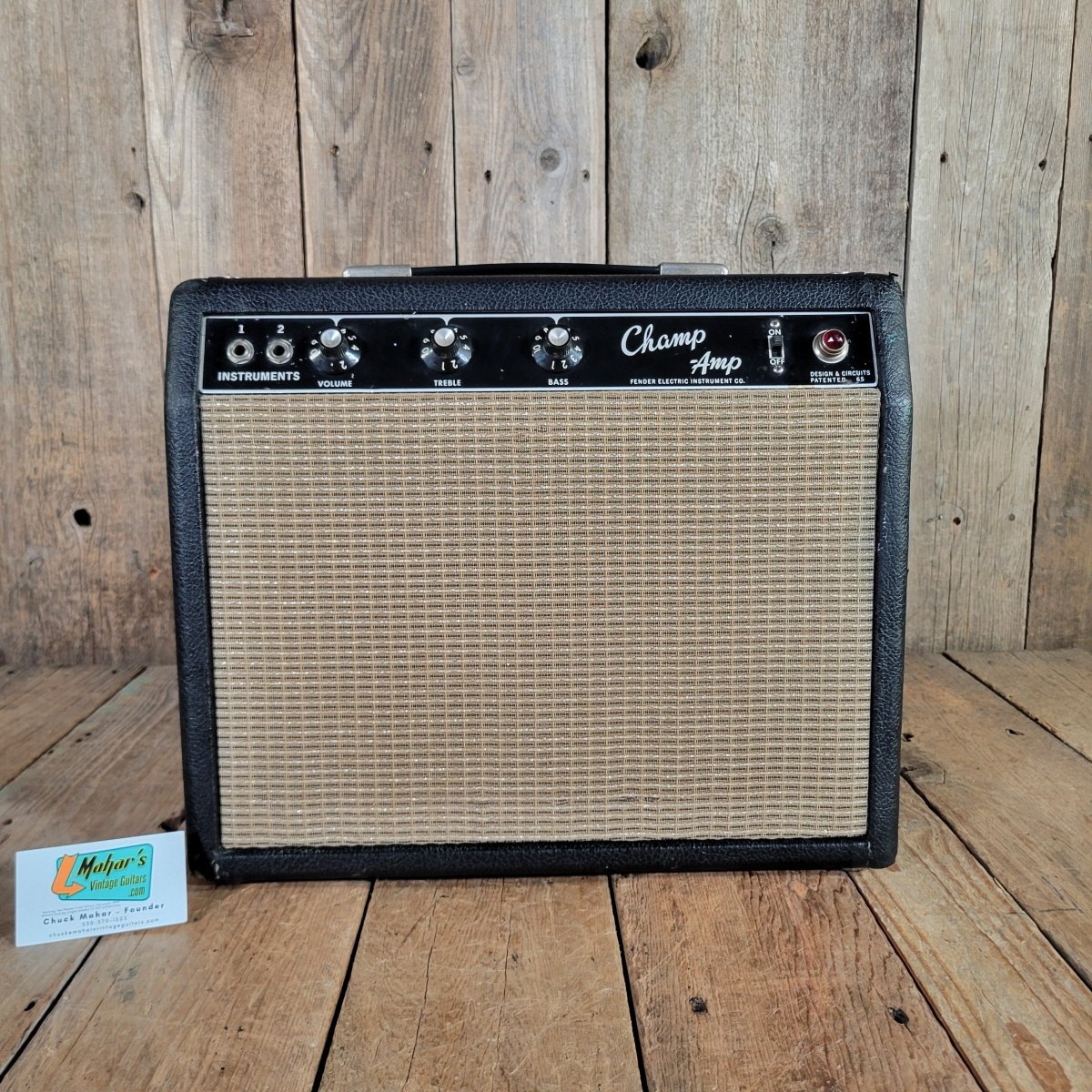 Fender 1964 Champ No Logo Pre - CBS Transitional Black - Mahar's Vintage Guitars