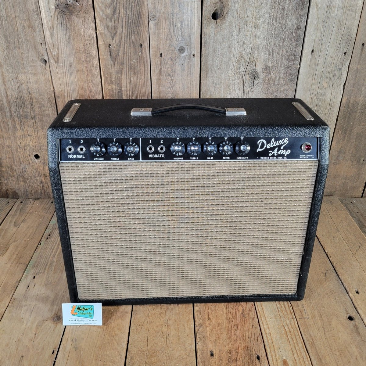 Fender 1964 Deluxe Amp Blackpanel Pre CBS Excellent Condition - Mahar's Vintage Guitars