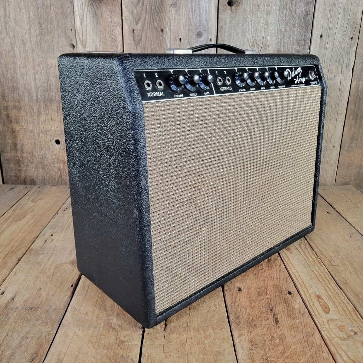 Fender 1964 Deluxe Amp Blackpanel Pre CBS Excellent Condition - Mahar's Vintage Guitars