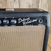 Fender 1964 Deluxe Reverb AB763 Pre-CBS No Logo Black Tolex Excellent - Mahar's Vintage Guitars