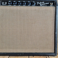 Fender 1964 Deluxe Reverb AB763 Pre-CBS No Logo Black Tolex Excellent - Mahar's Vintage Guitars