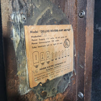 Fender 1964 Deluxe Reverb AB763 Pre-CBS No Logo Black Tolex Excellent - Mahar's Vintage Guitars