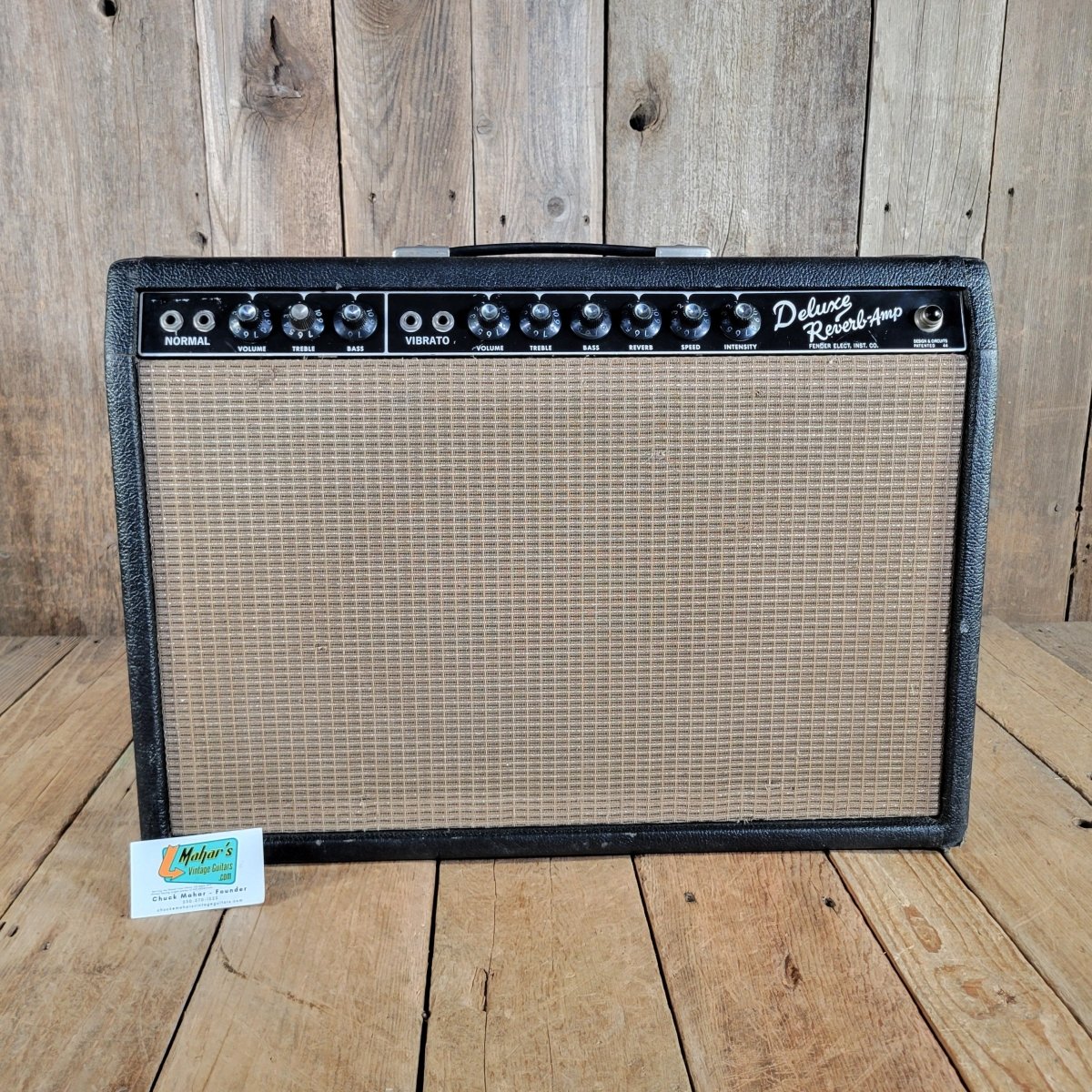 Fender 1964 Deluxe Reverb AB763 Pre-CBS No Logo Black Tolex Excellent - Mahar's Vintage Guitars