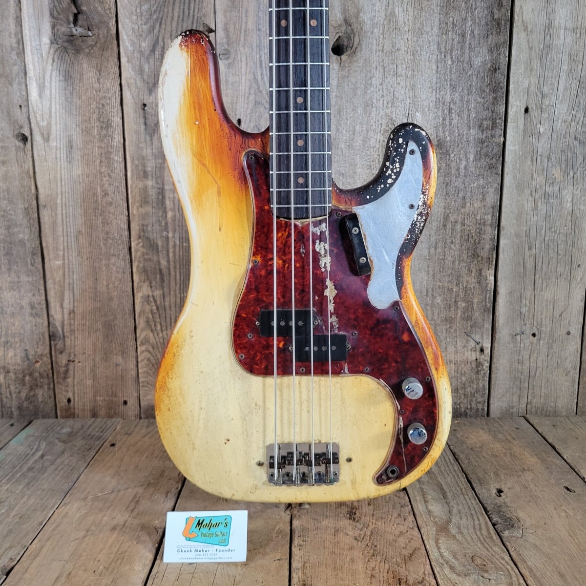 Fender 1964 P Bass "Inferno" All-Original and Playable Fire Victim - Mahar's Vintage Guitars
