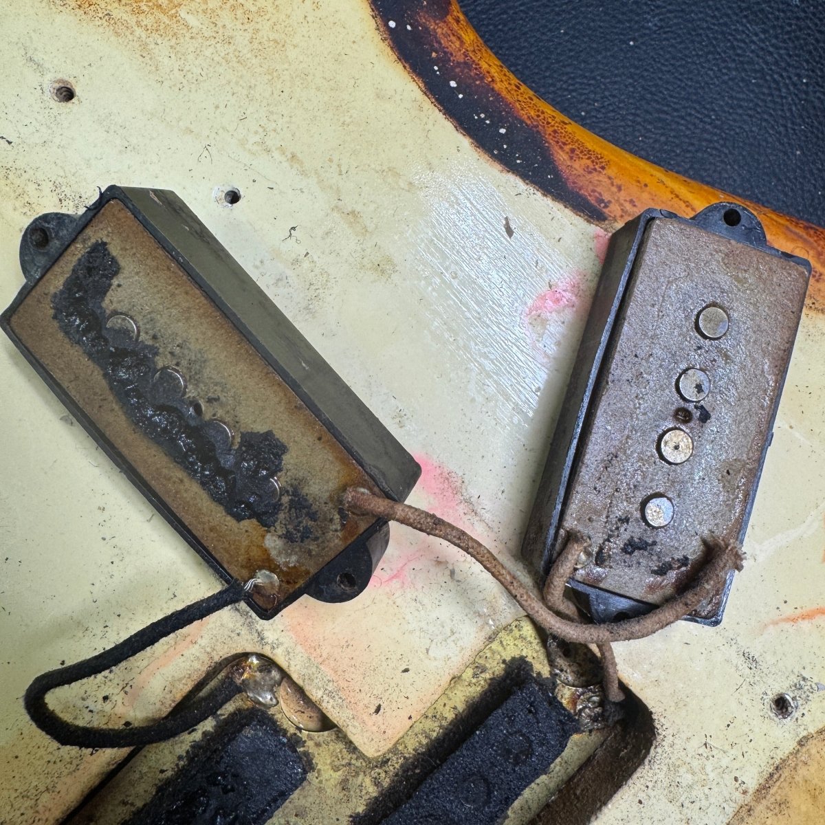 Fender 1964 P Bass "Inferno" All-Original and Playable Fire Victim - Mahar's Vintage Guitars