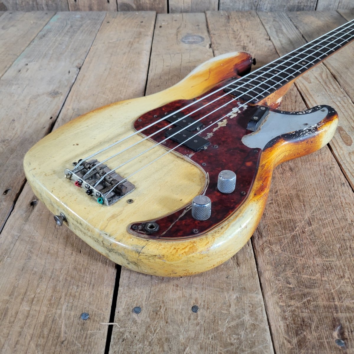 Fender 1964 P Bass "Inferno" All-Original and Playable Fire Victim - Mahar's Vintage Guitars