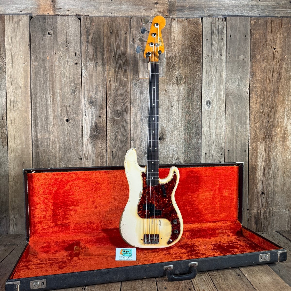 Fender 1964 Precision Bass Olympic White Very Good Pre - CBS - Mahar's Vintage Guitars
