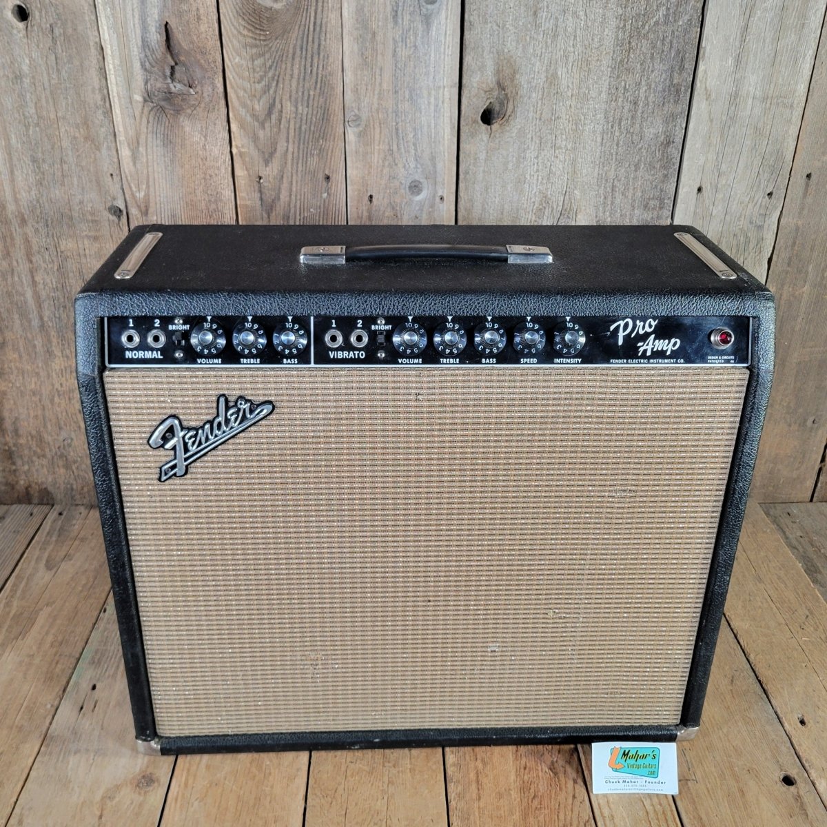 Fender 1964 Pro AA763 Rare Blackpanel Pre CBS 15" Amp Serviced, Excellent - Mahar's Vintage Guitars