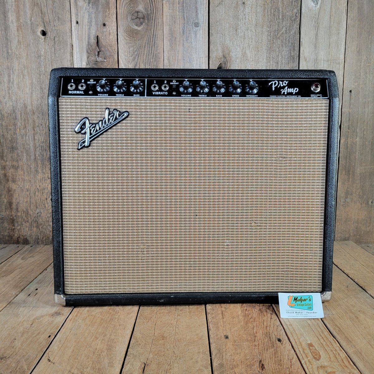 Fender 1964 Pro AA763 Rare Blackpanel Pre CBS 15" Amp Serviced, Excellent - Mahar's Vintage Guitars