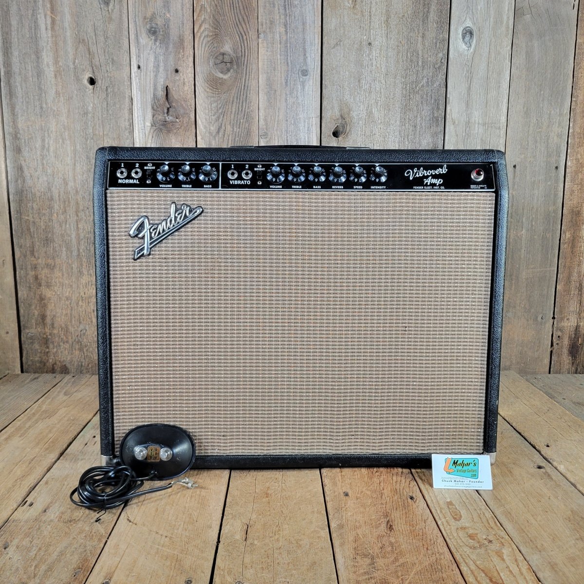Fender 1964 Vibroverb AA763 Pre CBS Black Panel Vintage Guitar Amp, Excellent - Mahar's Vintage Guitars