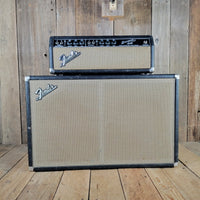 Fender 1965 Bassman 2x12 Cabinet Factory Jensen EM1220 Loaded, Excellent - Mahar's Vintage Guitars