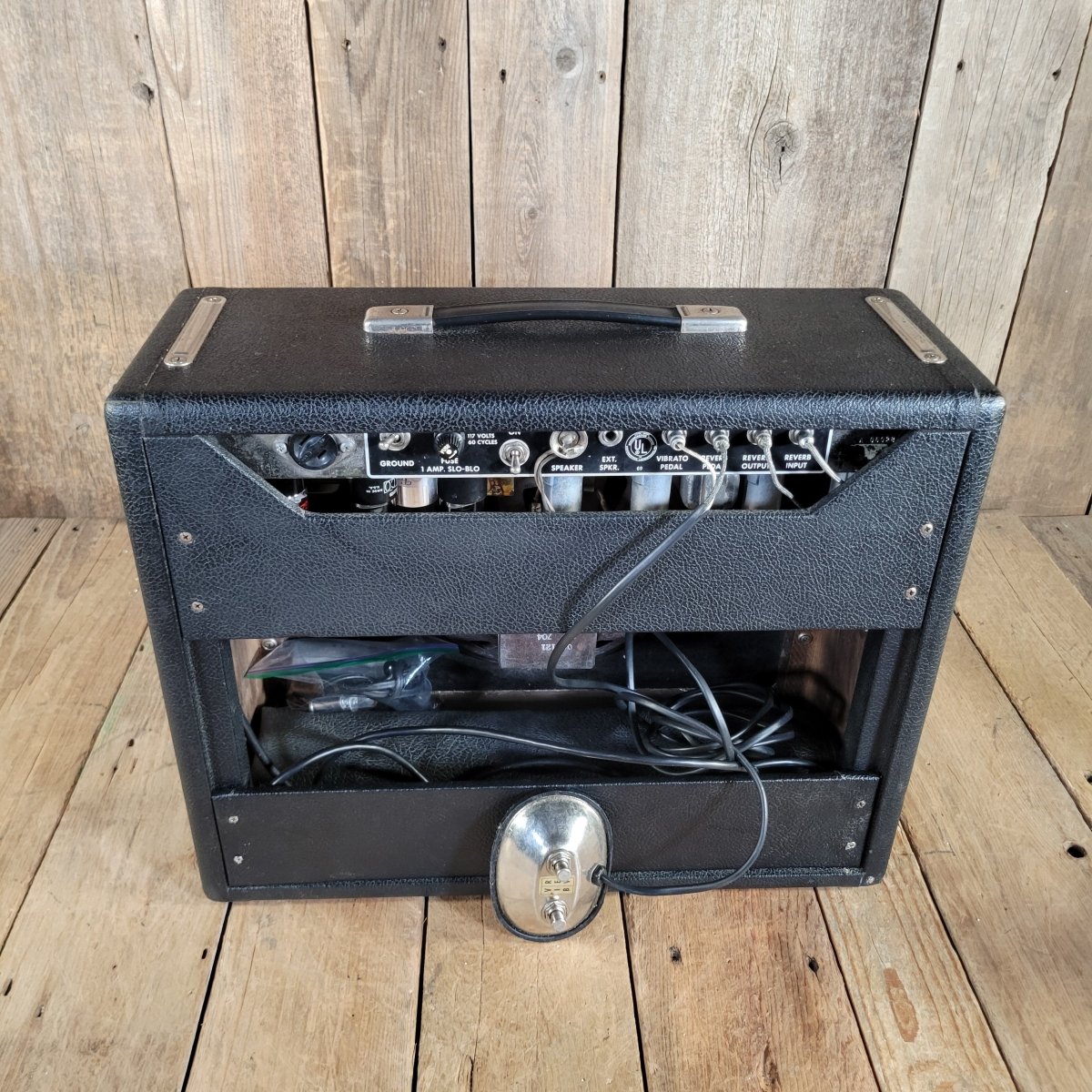 Fender 1965 Princeton Reverb Black Panel with Pre CBS features - Mahar's Vintage Guitars