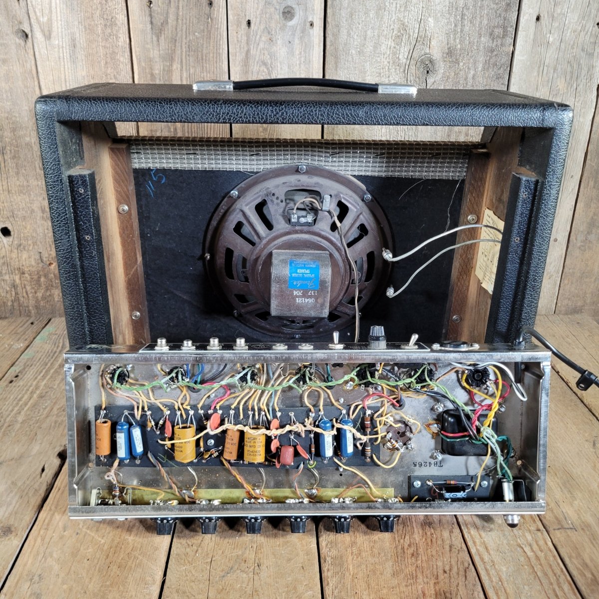 Fender 1965 Princeton Reverb Black Panel with Pre CBS features - Mahar's Vintage Guitars