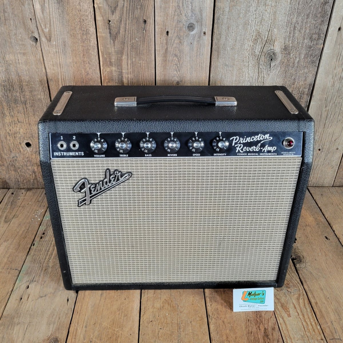 Fender 1965 Princeton Reverb Black Panel with Pre CBS features - Mahar's Vintage Guitars