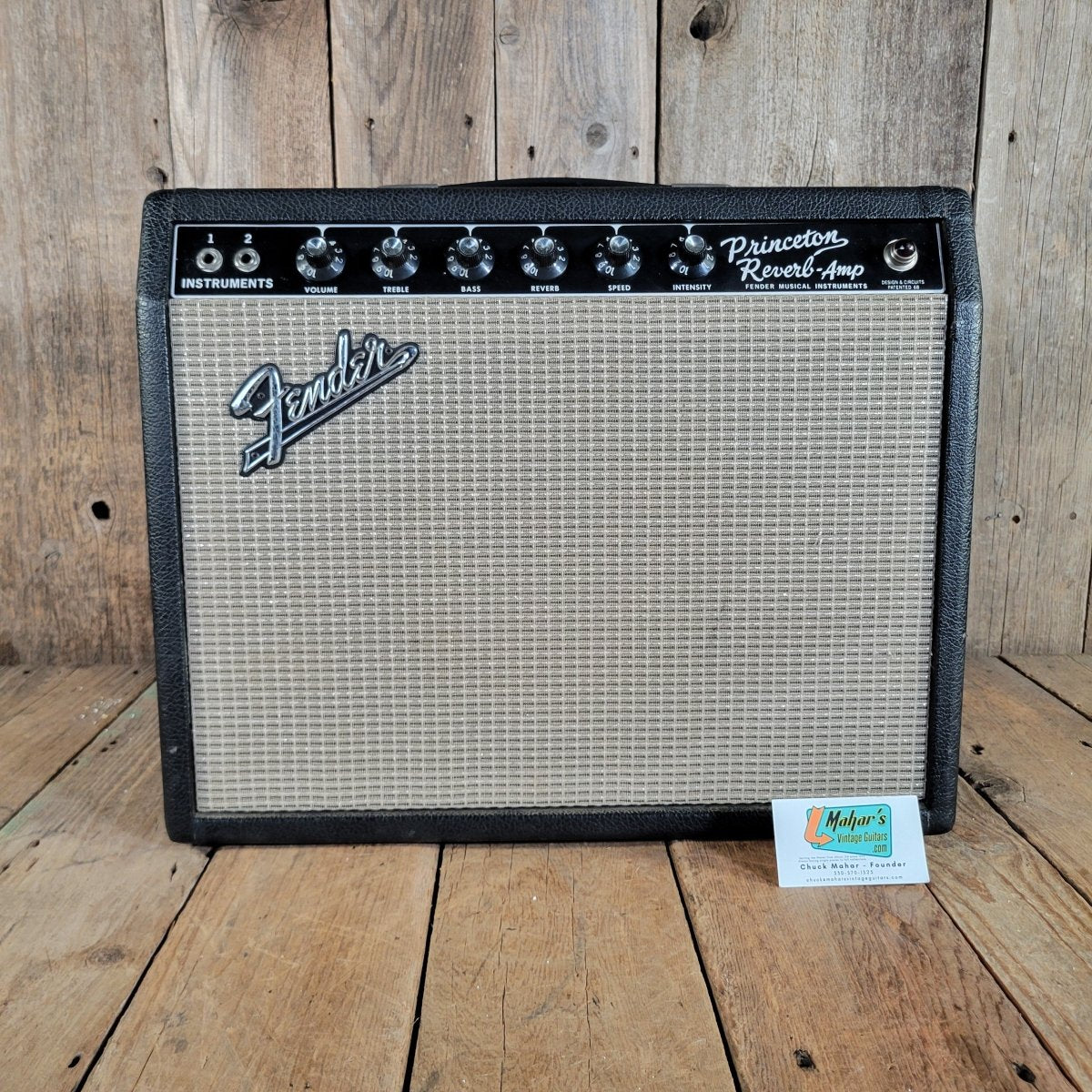 Fender 1965 Princeton Reverb Black Panel with Pre CBS features - Mahar's Vintage Guitars
