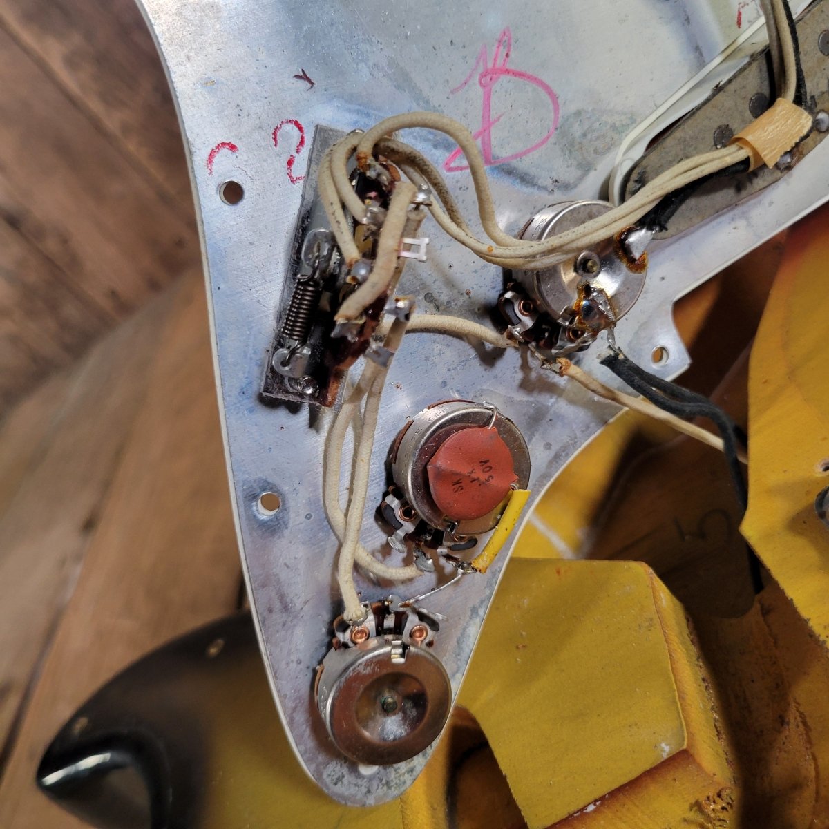 Fender 1965 Stratocaster Pre CBS L Plate w/ 1964 neck / pickup dates, 1st Week of '65 Pots - Mahar's Vintage Guitars