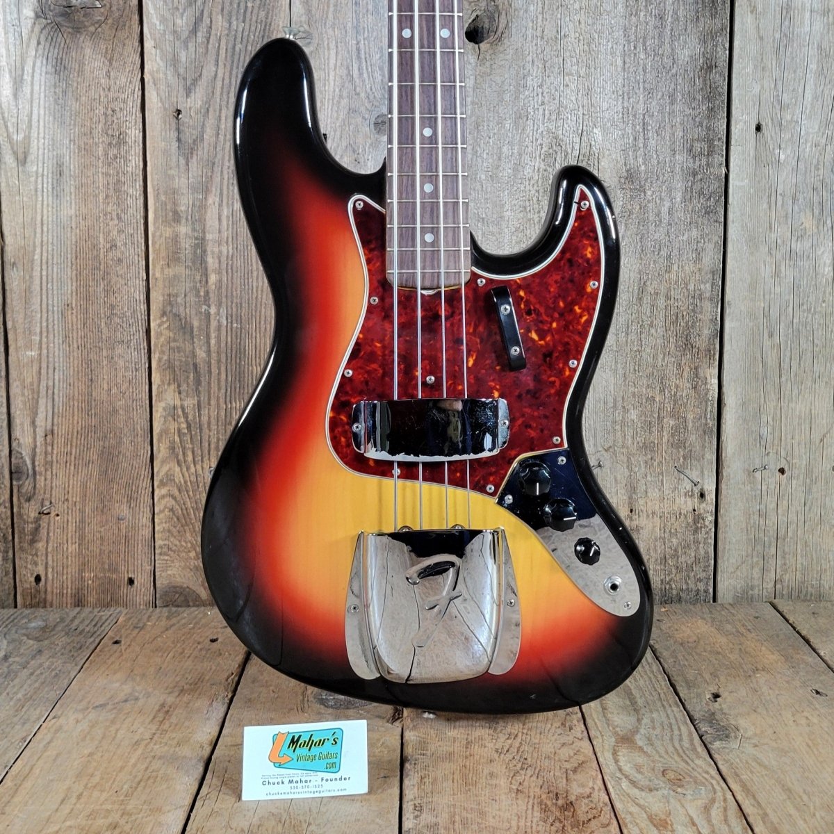 Fender 1966 Jazz Bass Sunburst All Original w/Original Case & Strap Excellent - Mahar's Vintage Guitars