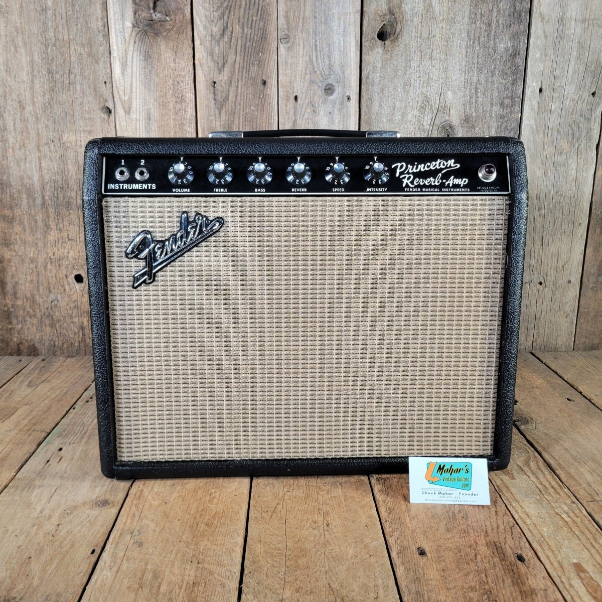 Fender 1967 Princeton Reverb AA1164 Blackpanel Near Mint - Mahar's Vintage Guitars