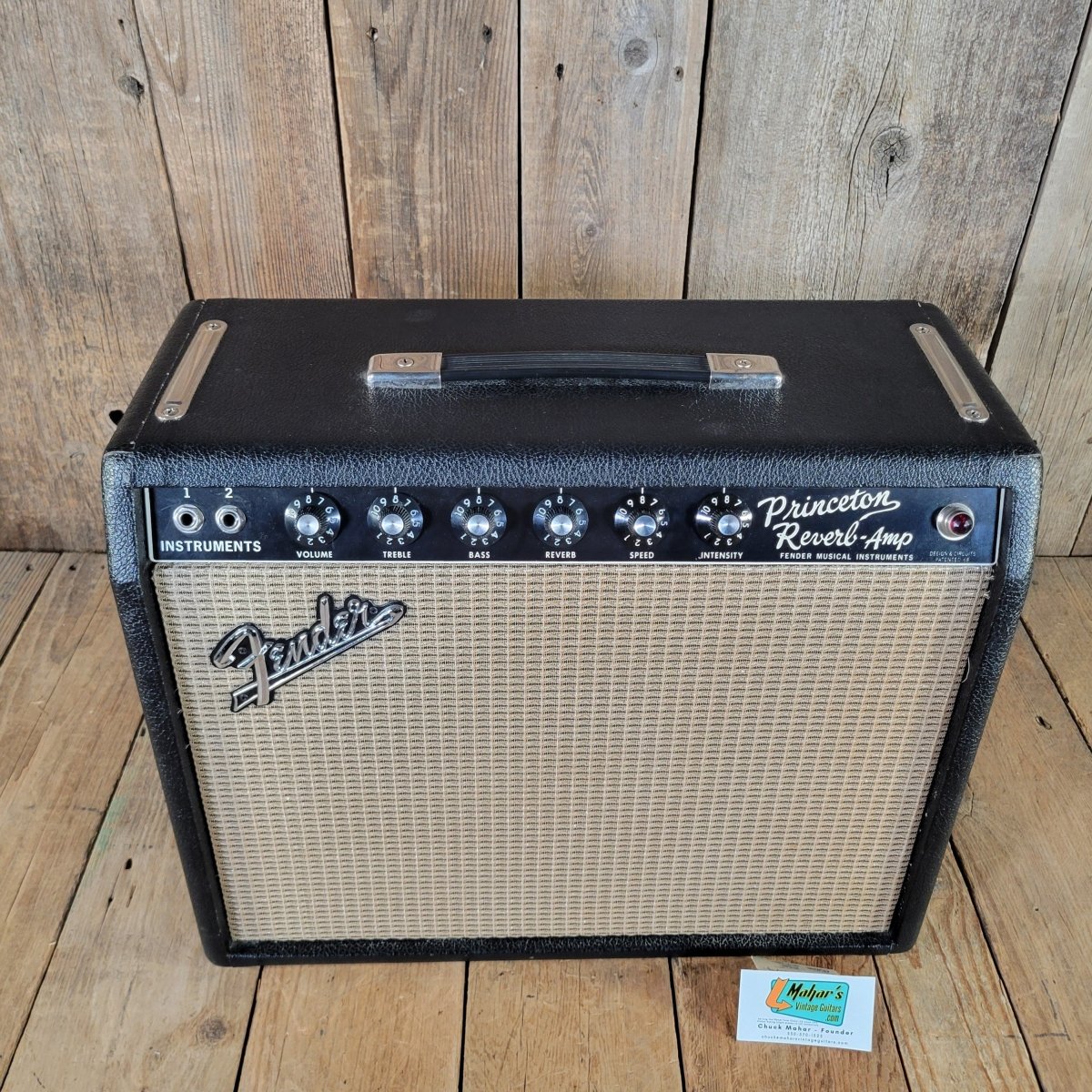 Fender 1967 Princeton Reverb AA1164 Blackpanel Near Mint - Mahar's Vintage Guitars