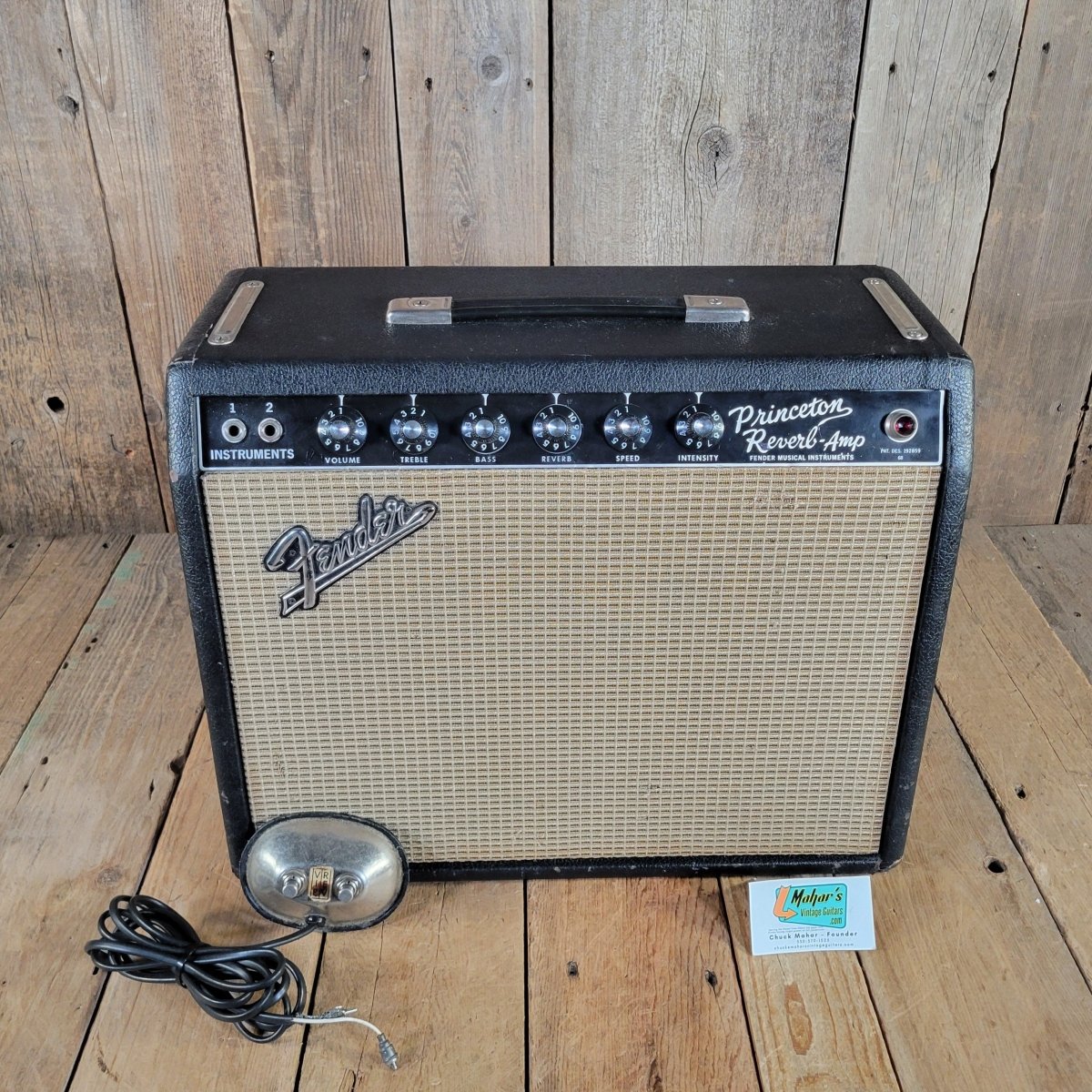 Fender 1967 Princeton Reverb Vintage Black Panel Amp, Excellent - Mahar's Vintage Guitars