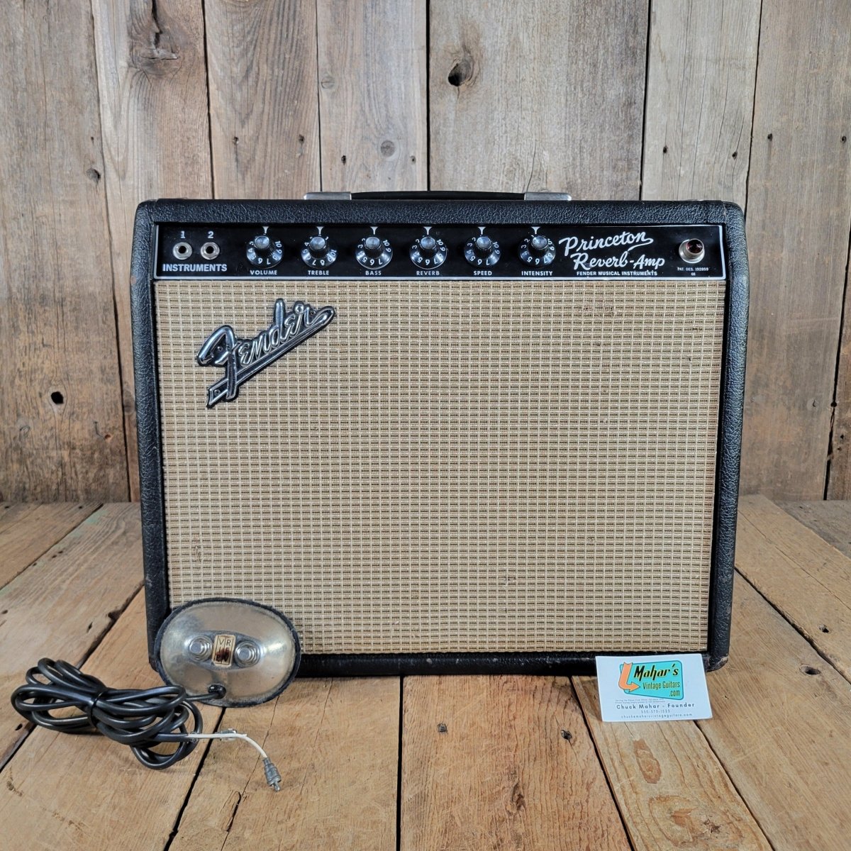 Fender 1967 Princeton Reverb Vintage Black Panel Amp, Excellent - Mahar's Vintage Guitars