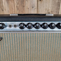 Fender 1968 Deluxe Reverb AB763 Drip Edge Silver Panel, Serviced, Very Good - Mahar's Vintage Guitars